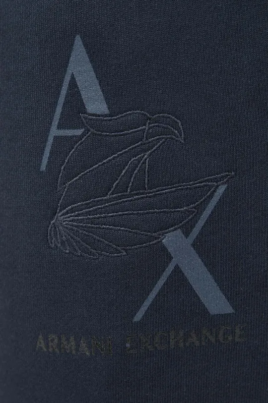 granatowy Armani Exchange spodnie dresowe bawełniane