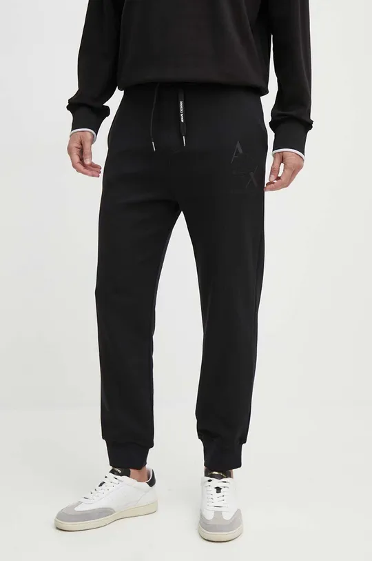 чорний Бавовняні спортивні штани Armani Exchange Чоловічий
