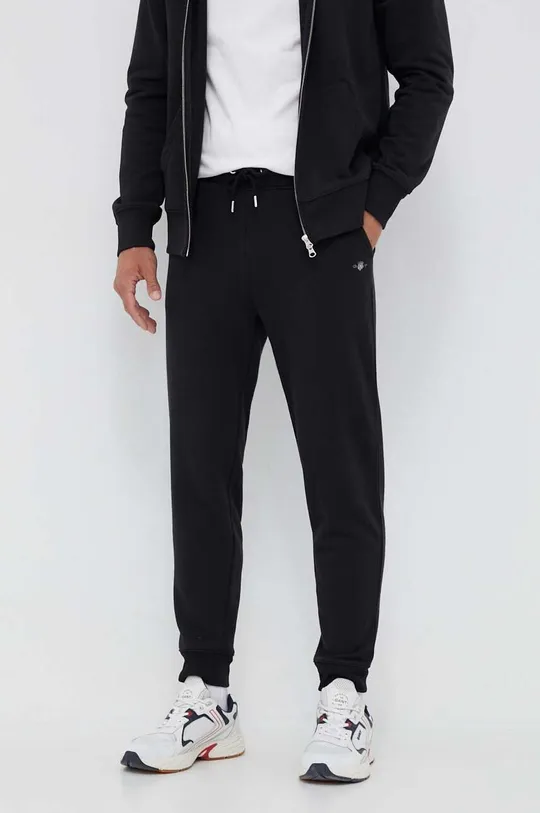 czarny Gant spodnie dresowe Męski