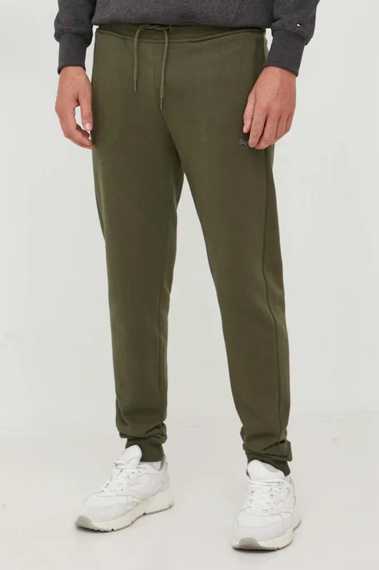 zielony Pepe Jeans spodnie dresowe bawełniane Ryan Męski