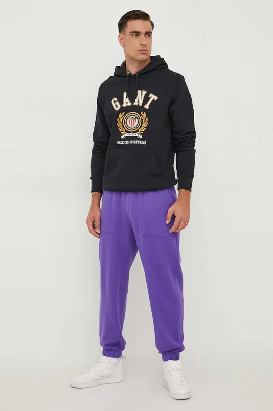 Хлопковые спортивные штаны United Colors of Benetton фиолетовой