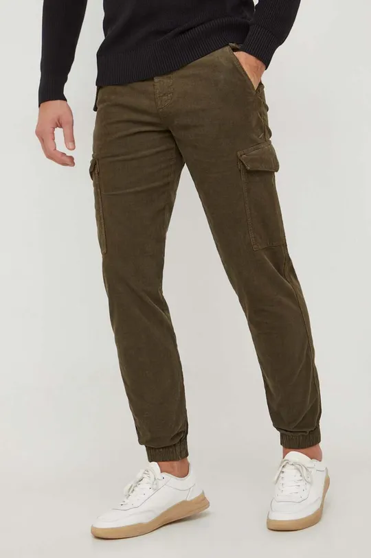 zielony Tommy Hilfiger spodnie sztruksowe Męski