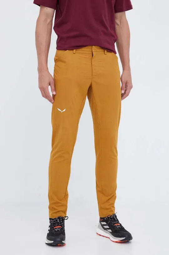 żółty Salewa spodnie outdoorowe Lavaredo Męski