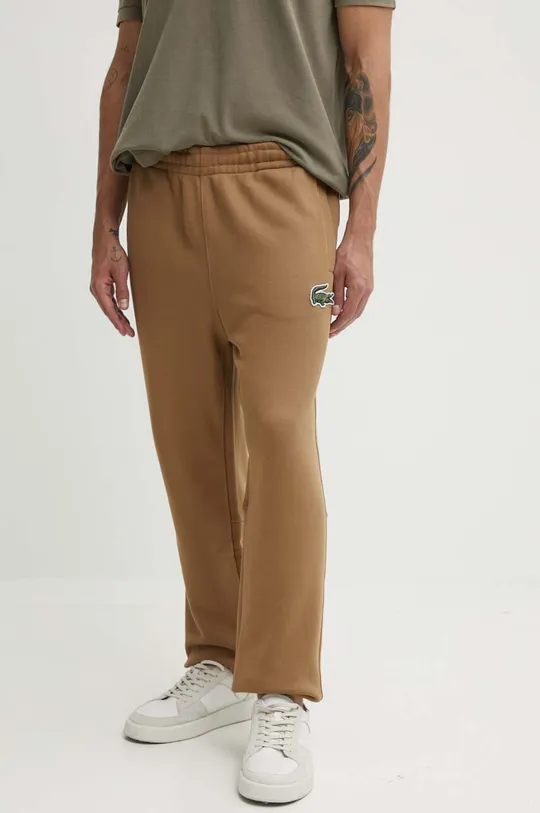 brązowy Lacoste spodnie dresowe bawełniane Męski
