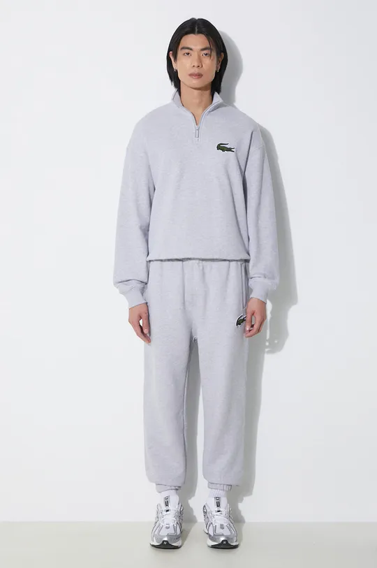 Lacoste pantaloni da jogging in cotone grigio