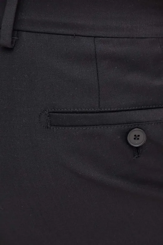 czarny Karl Lagerfeld spodnie wełniane