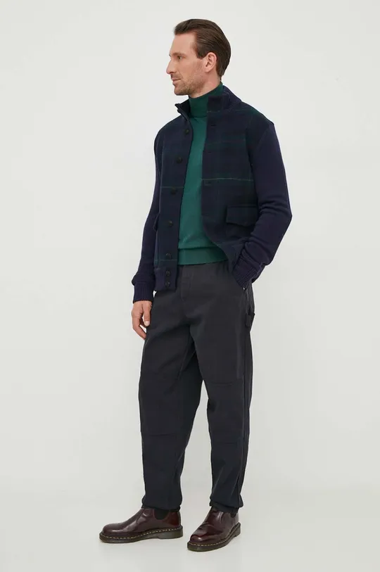 Barbour cotton trousers navy