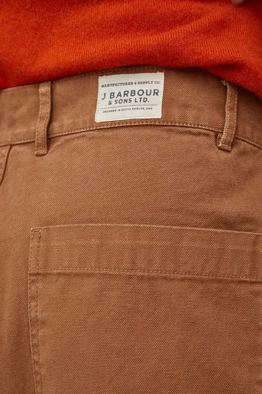 marrone Barbour pantaloni in cotone