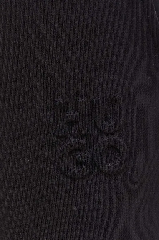 czarny HUGO spodnie dresowe bawełniane