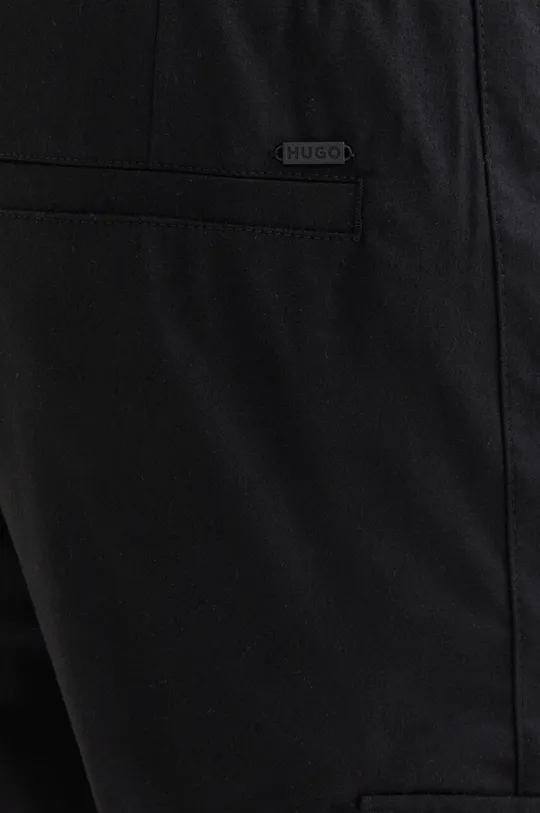 μαύρο Παντελόνι από μείγμα μαλλιού HUGO
