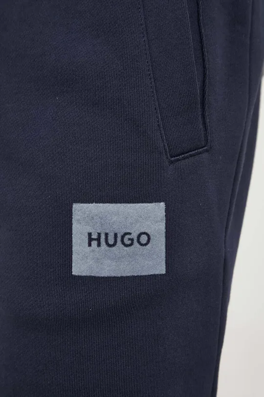 granatowy HUGO spodnie dresowe bawełniane