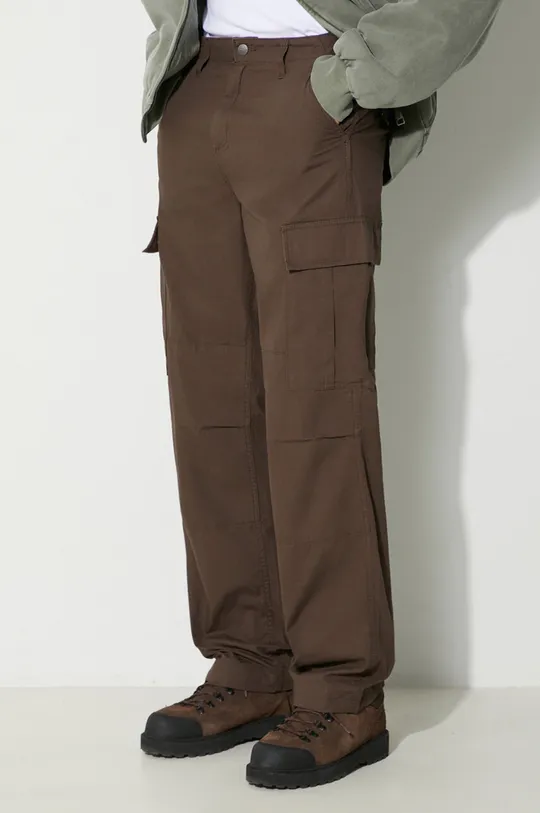 коричневый Хлопковые брюки Carhartt WIP
