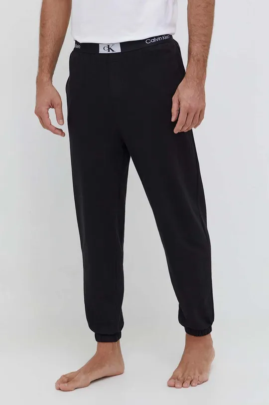 Βαμβακερό παντελόνι Calvin Klein Underwear μαύρο
