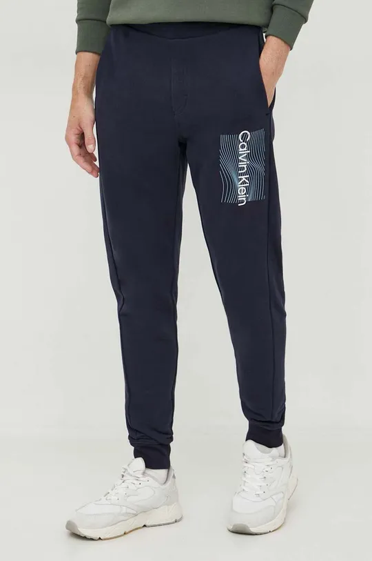 granatowy Calvin Klein spodnie dresowe bawełniane Męski