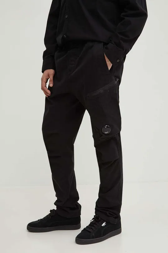 black C.P. Company trousers STRETCH SATEEN REGULAR PANTS Men’s