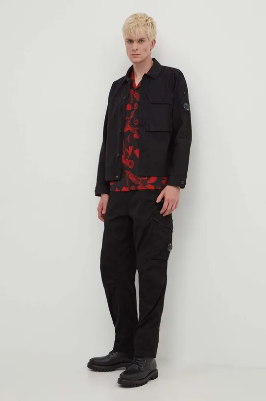 C.P. Company trousers STRETCH SATEEN LOOSE CARGO PANTS black