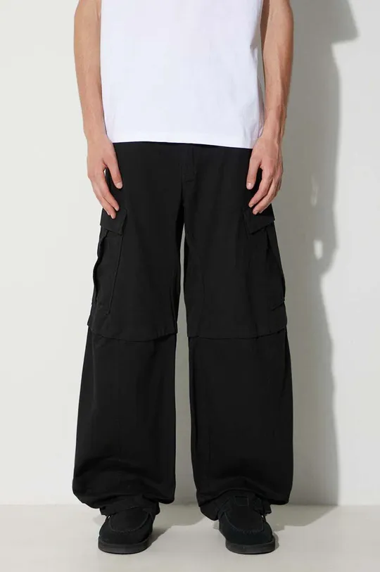 negru Han Kjøbenhavn jeans M.132897 Cotton Twill Baggy Cargo Trouse De bărbați