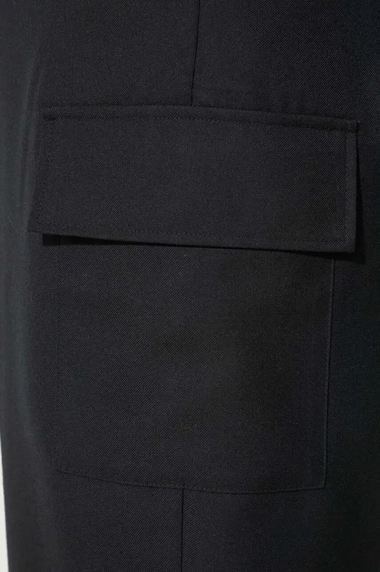 μαύρο Παντελόνι από μείγμα μαλλιού Drôle de Monsieur Le Pantalon Cargo Flanelle