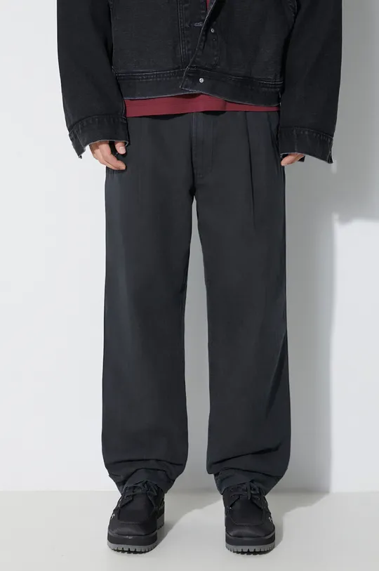 negru Maharishi pantaloni U.S. Chino Loose De bărbați
