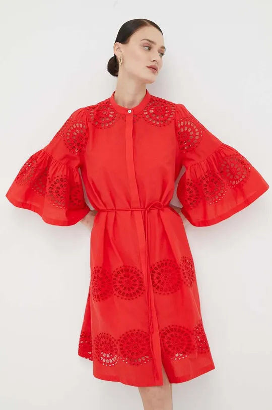 Βαμβακερό φόρεμα Bruuns Bazaar κόκκινο