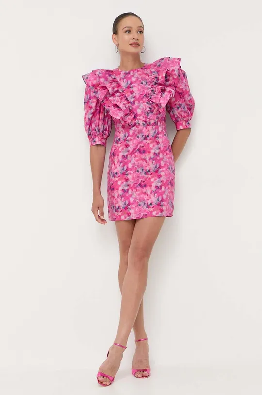 Βαμβακερό φόρεμα Custommade ροζ