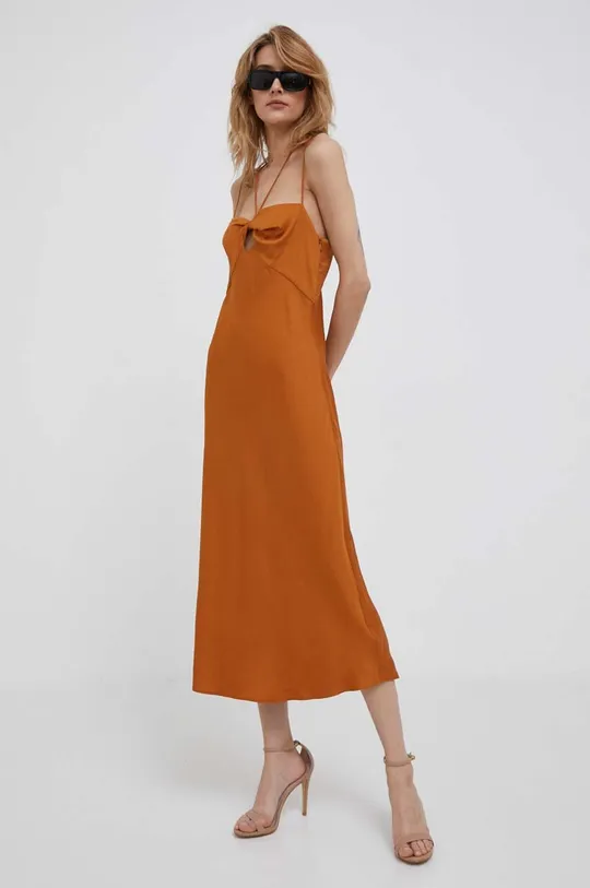коричневий Сукня Calvin Klein