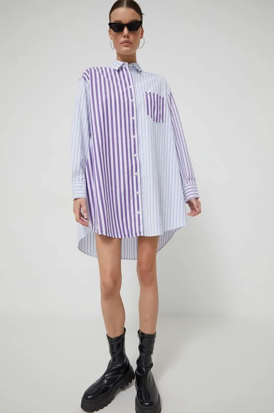 vijolična Bombažna obleka Tommy Jeans Ženski