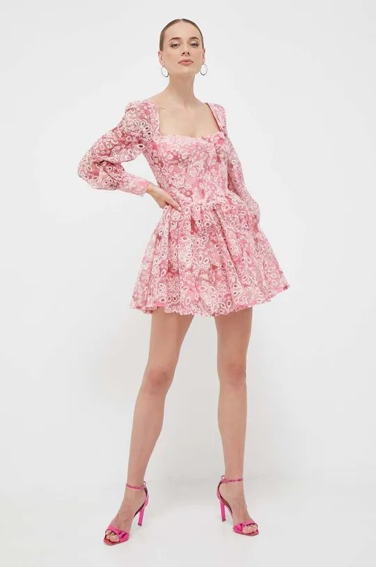 Φόρεμα Bardot ροζ