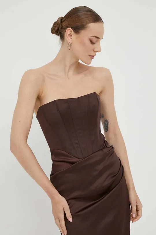 brązowy Bardot sukienka