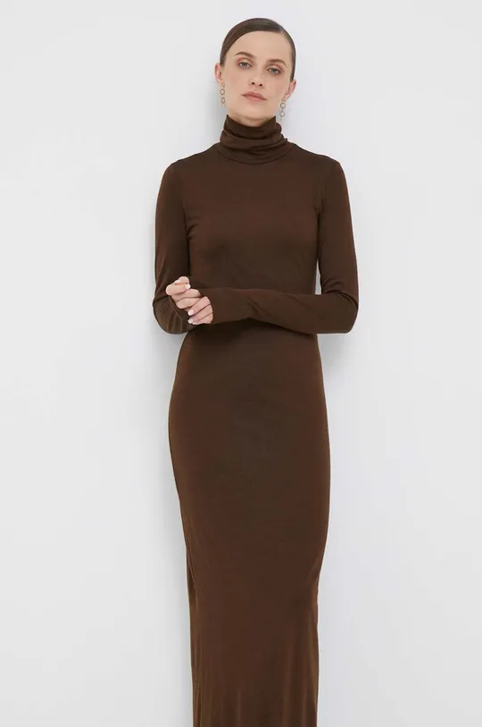 brązowy Polo Ralph Lauren sukienka wełniana