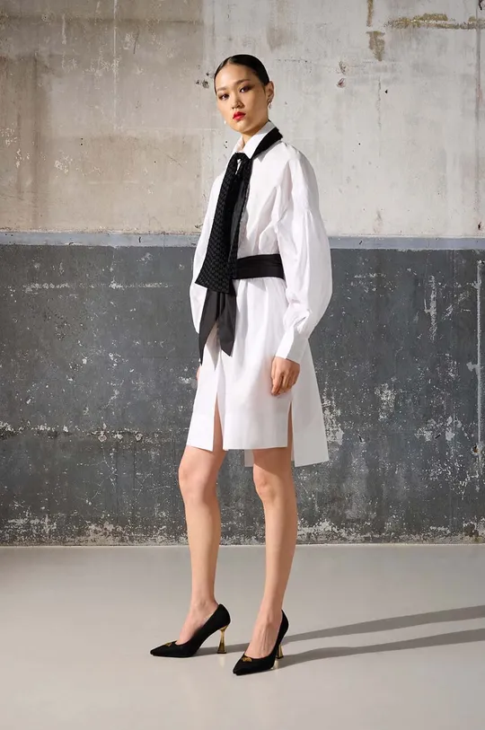 bijela Pamučna haljina Karl Lagerfeld x Ultimate ikon KL The icon