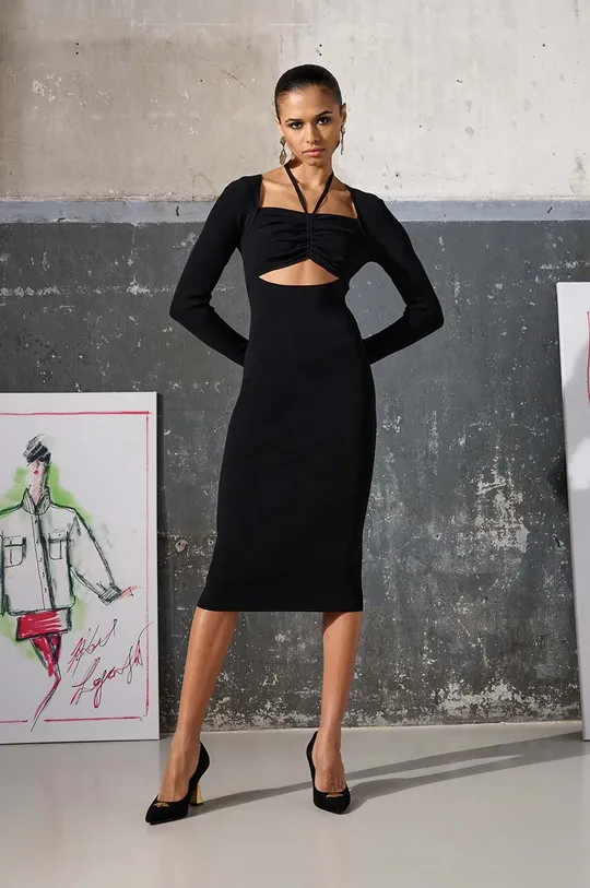 nero Karl Lagerfeld vestito KL x Ultimate ikon Donna