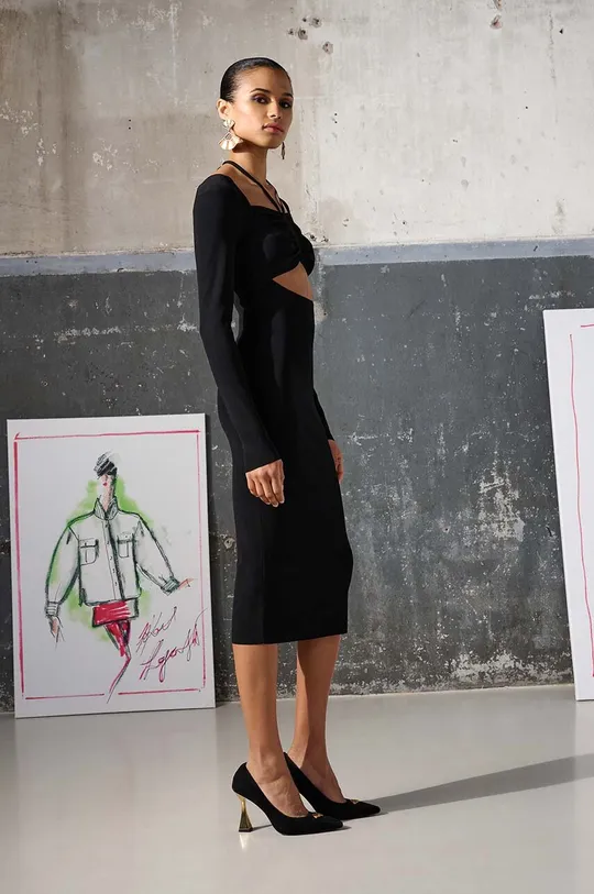 czarny Karl Lagerfeld sukienka KL x The Ultimate icon