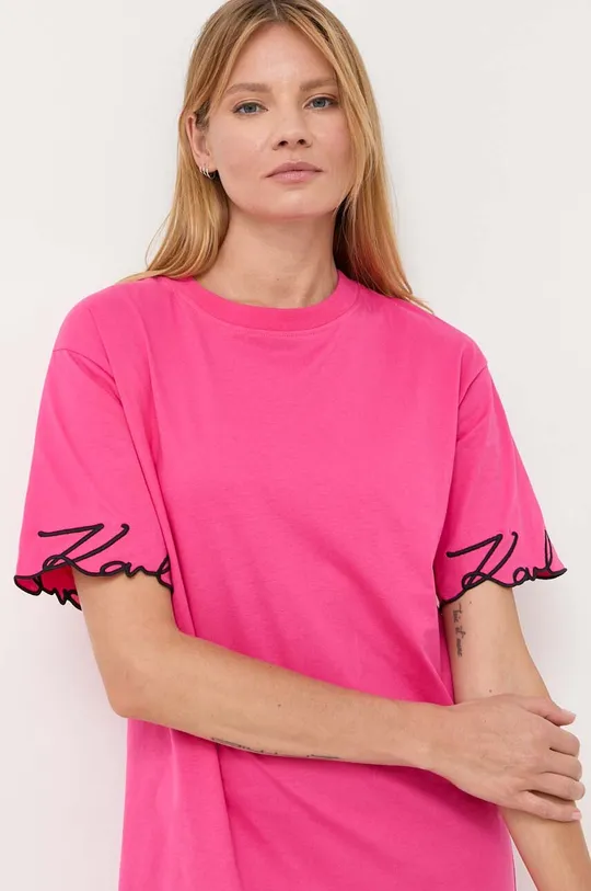 рожевий Бавовняна сукня Karl Lagerfeld
