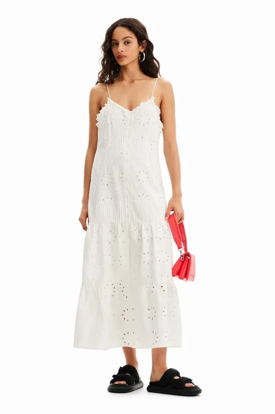 білий Бавовняна сукня Desigual