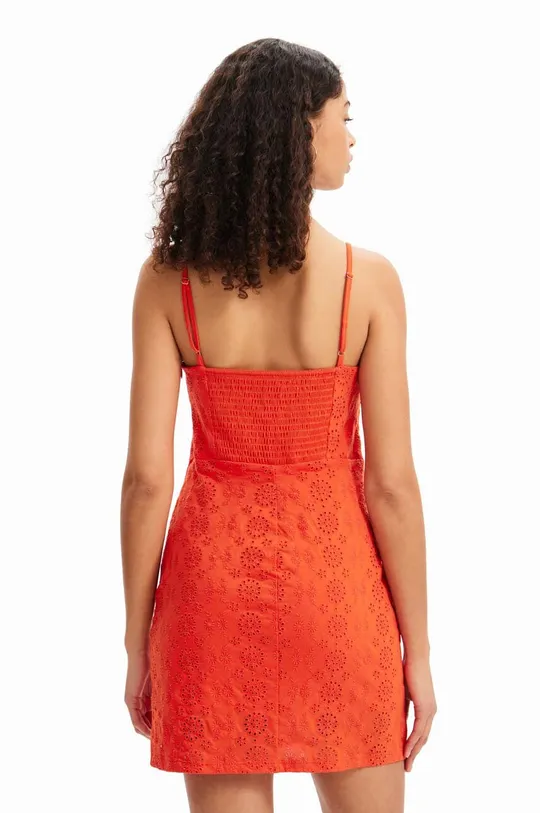 Desigual sukienka bawełniana pomarańczowy