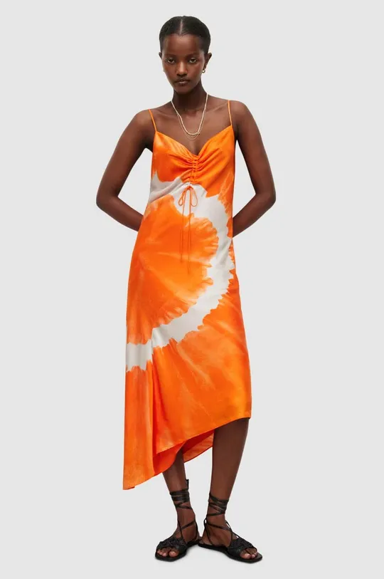 Φόρεμα από συνδιασμό μεταξιού AllSaints Γυναικεία