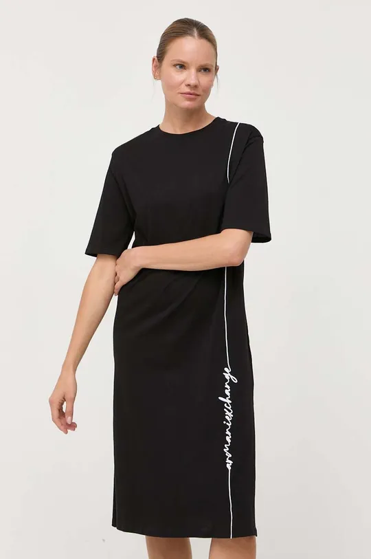 crna Pamučna haljina Armani Exchange Ženski