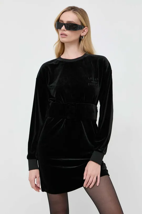 Obleka Armani Exchange črna