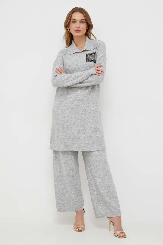 Liu Jo vestito con aggiunta di lana grigio