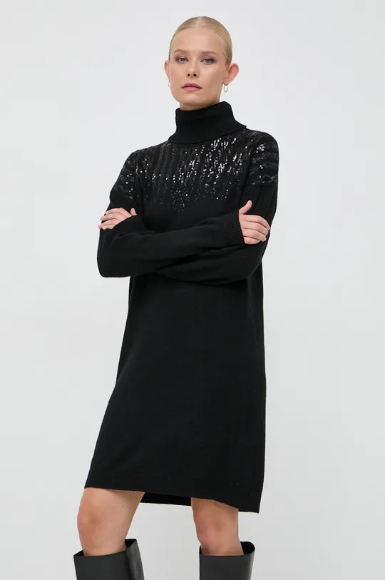 Šaty s prímesou vlny Liu Jo čierna