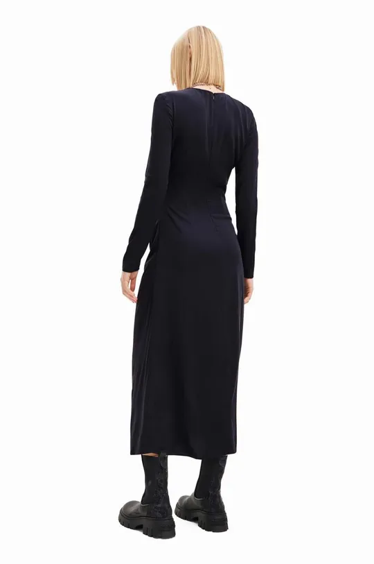 Desigual sukienka 23WWVWA0 WOMAN WOVEN DRESS LONG SLEEVE czarny