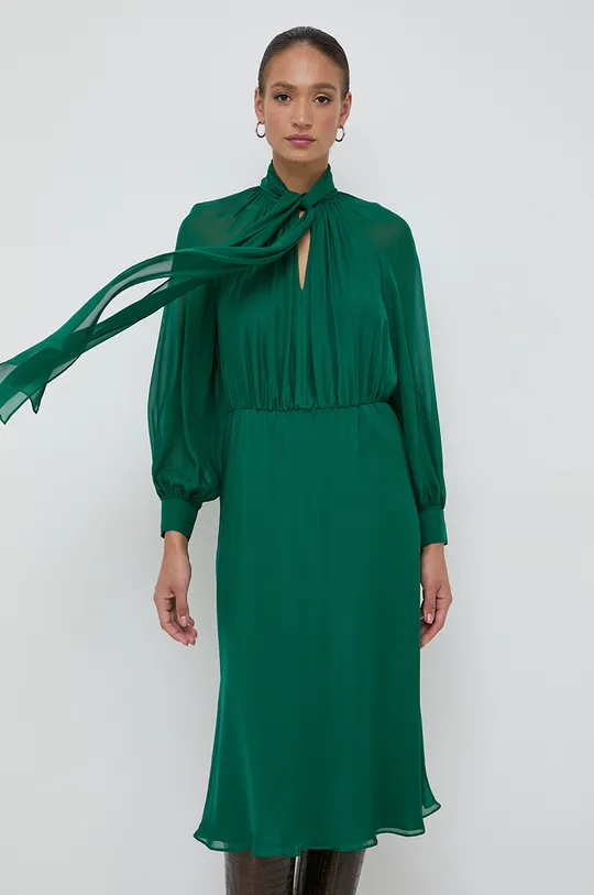 Μεταξωτό φόρεμα Luisa Spagnoli πράσινο