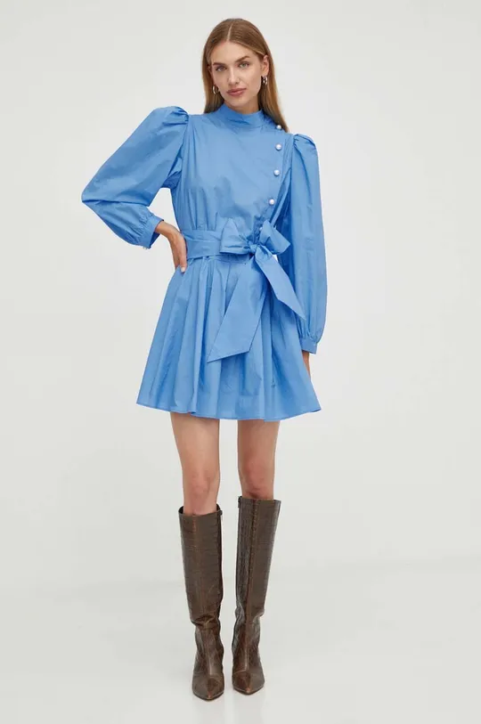 Bavlnené šaty Custommade modrá