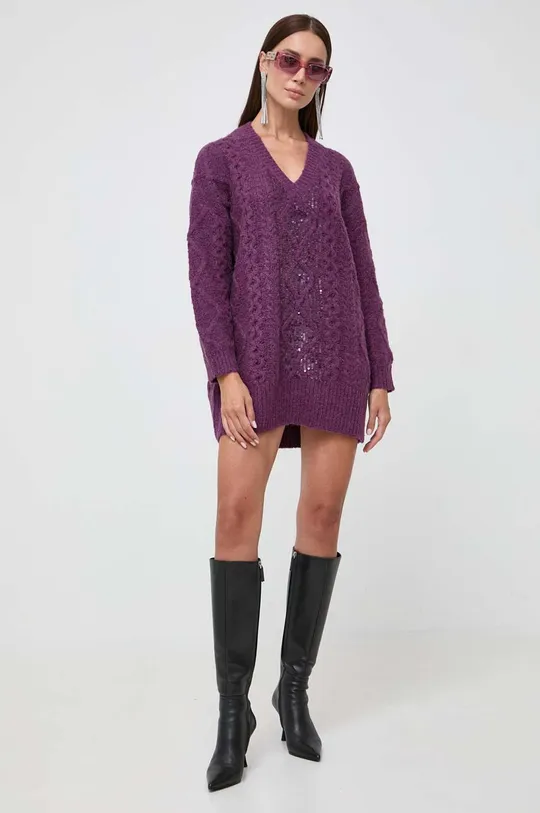 Pinko vestito in lana violetto