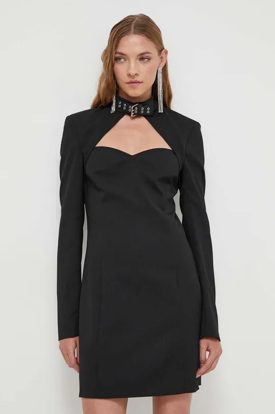 črna Obleka s primesjo volne Moschino Jeans Ženski