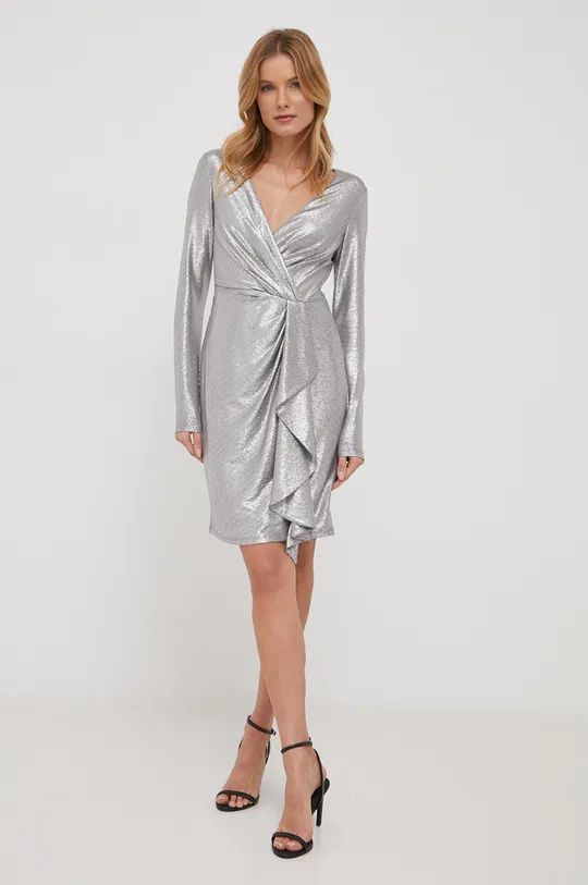 Obleka Lauren Ralph Lauren srebrna