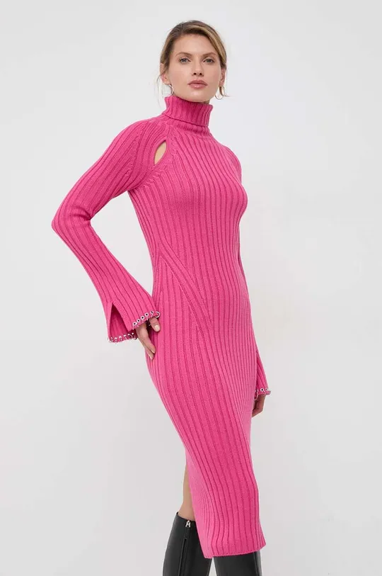 Μάλλινο φόρεμα Patrizia Pepe ροζ