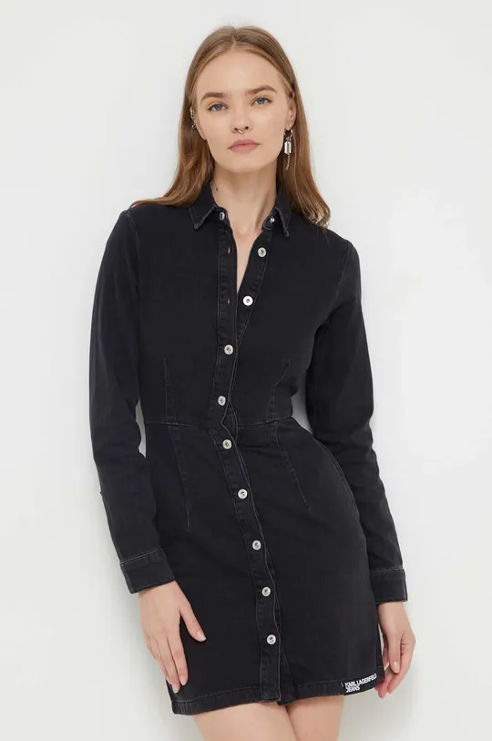 crna Traper haljina Karl Lagerfeld Jeans Ženski