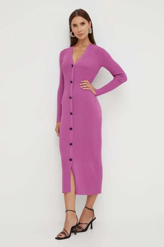 vijolična Obleka Karl Lagerfeld Ženski